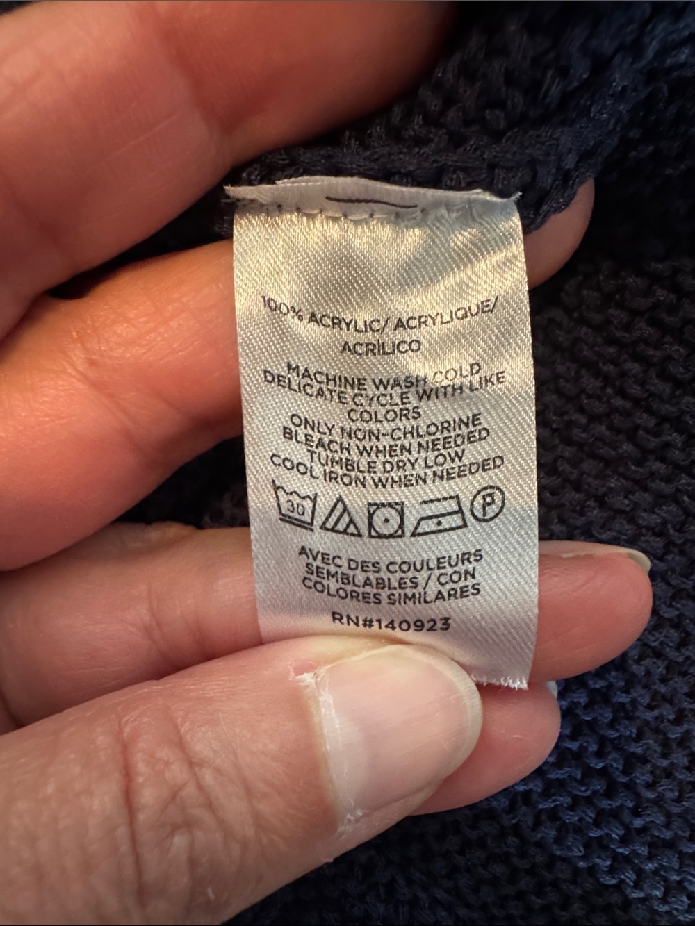 LOFT Navy Sleeveless Crewneck Sweater Shell, medium - Picture 3 of 3